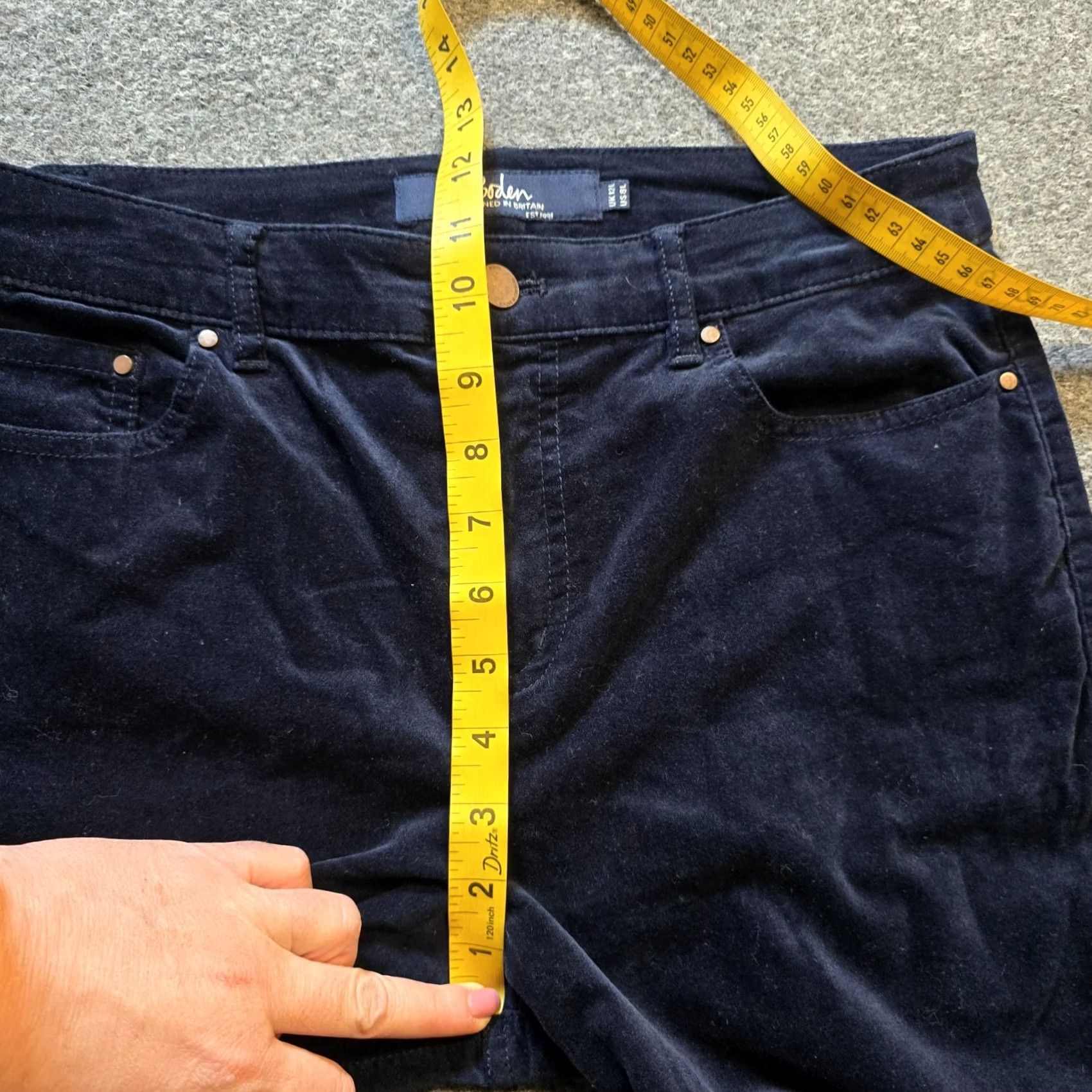 Boden Boden Pants Womens Size 8 Long Blue Velour The Soho Skinny Soft Capsule Casual Pants Size 30" / US 8 / IT 44 - 7 Thumbnail
