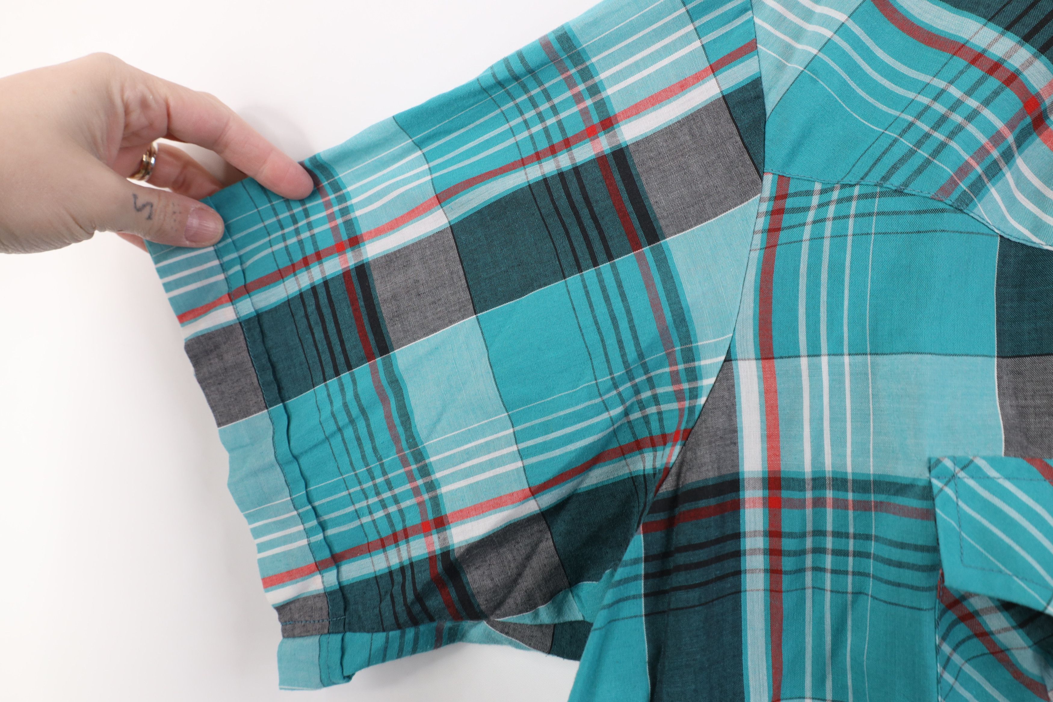 Vintage Vintage 90s Rockabilly Snap Button Short Sleeve Shirt Plaid Size US XL / EU 56 / 4 - 6 Thumbnail