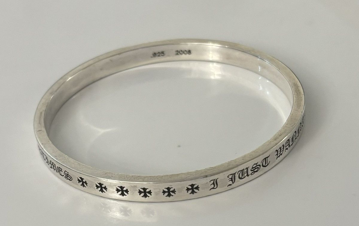 image of Chrome Hearts Bangle Bracelet in Silver, Men's
