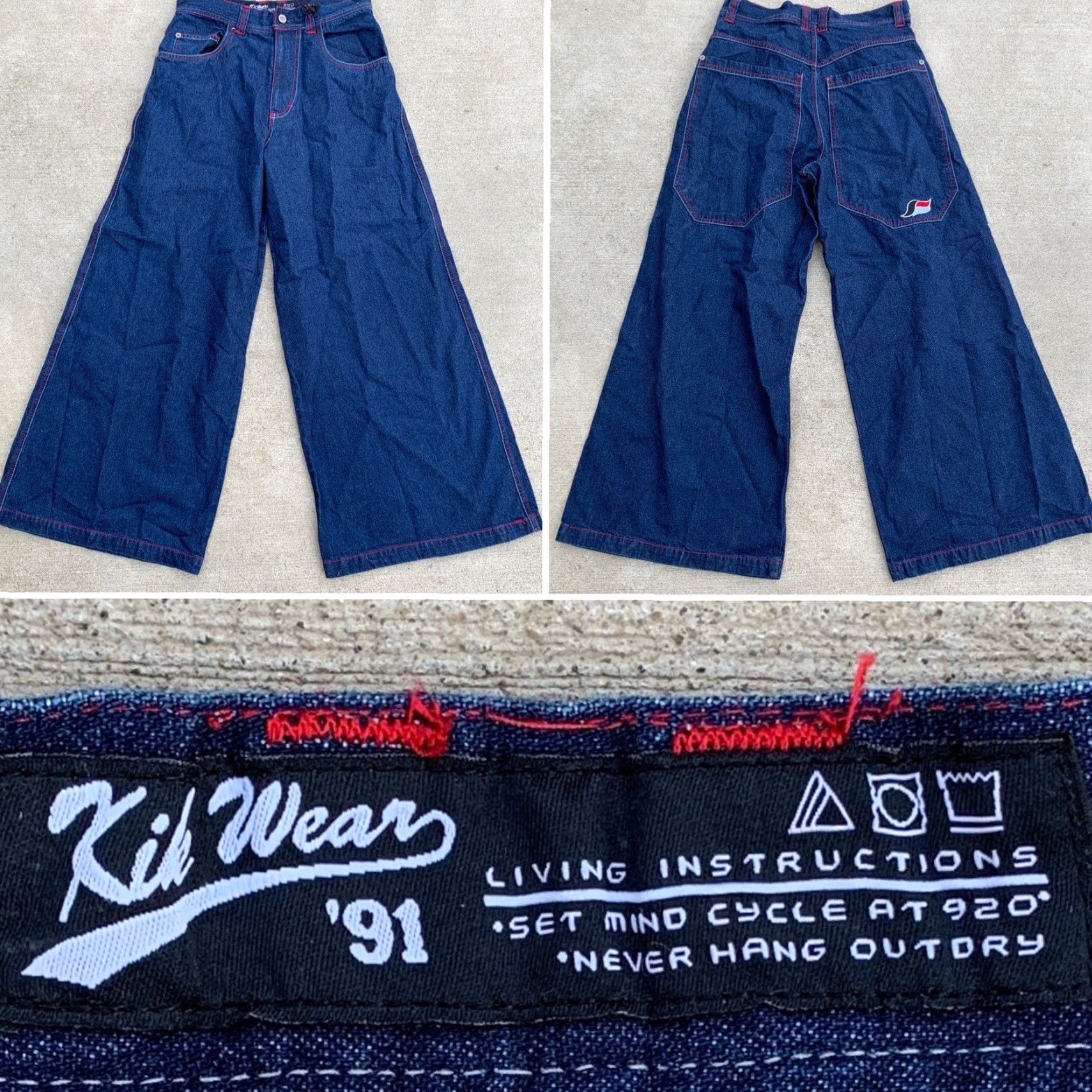 Vintage VINTAGE Kikwear Jeans Hip Hop Style Wide-Leg 28 Men Blue Denim Cotton 1991 Kikwear Size 28 Jeans Size US 28 / EU 44 - 4 Thumbnail