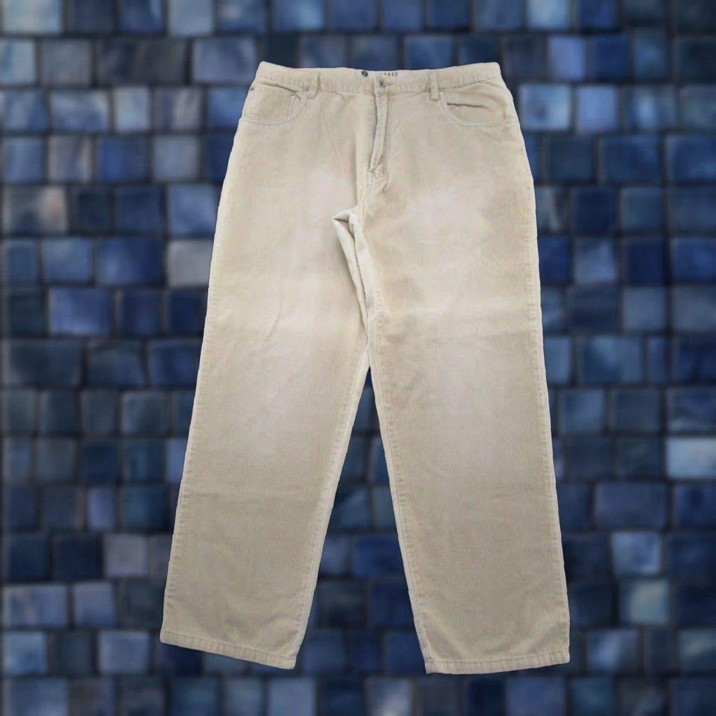 Vintage VINTAGE Arizona Jeans Corduroy Pants Mens 38x30 Baggy Relaxed Straight 5-Pocket Beige Cotton Chino Y2K 90s Mens Size US 38 / EU 54 - 1 Thumbnail