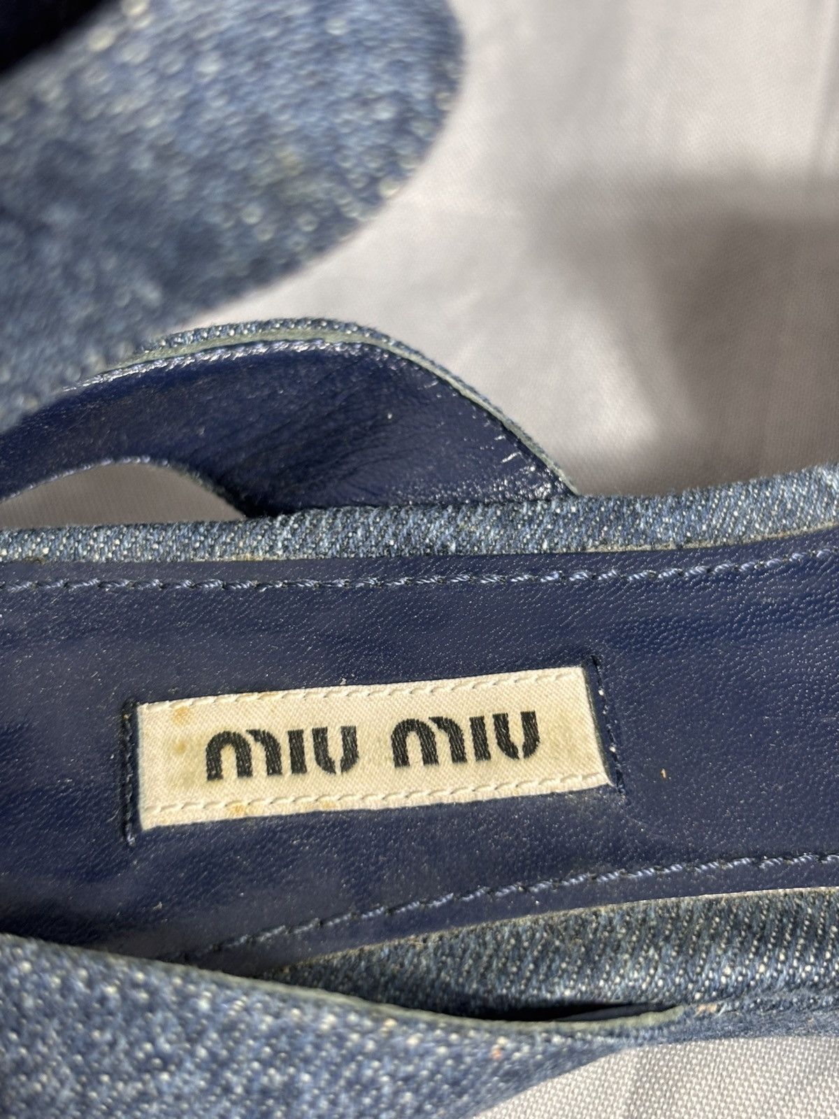 Miu Miu Miu Miu Denim Sandals Size US 7.5 / IT 37.5 - 8 Thumbnail