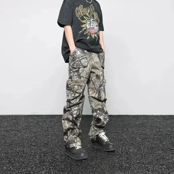 Designer × Vintage Y2K Big Pocket Camouflage Drawstring Cargo Pants Size US 32 / EU 48 - 1 Thumbnail
