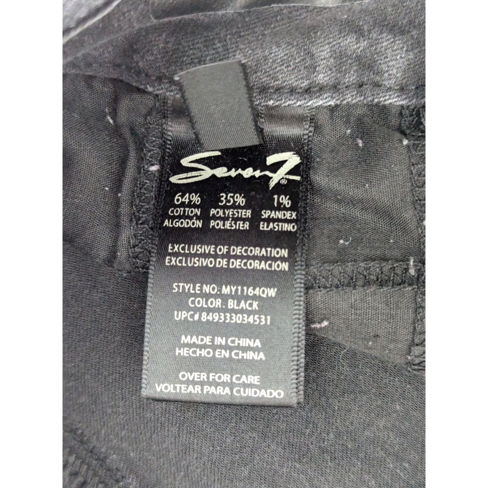 Vintage Seven7 TummyLess High Rise Skinny Denim Pants Black 14 (32x29) Women Size 36" / US 14 / IT 50 - 7 Thumbnail