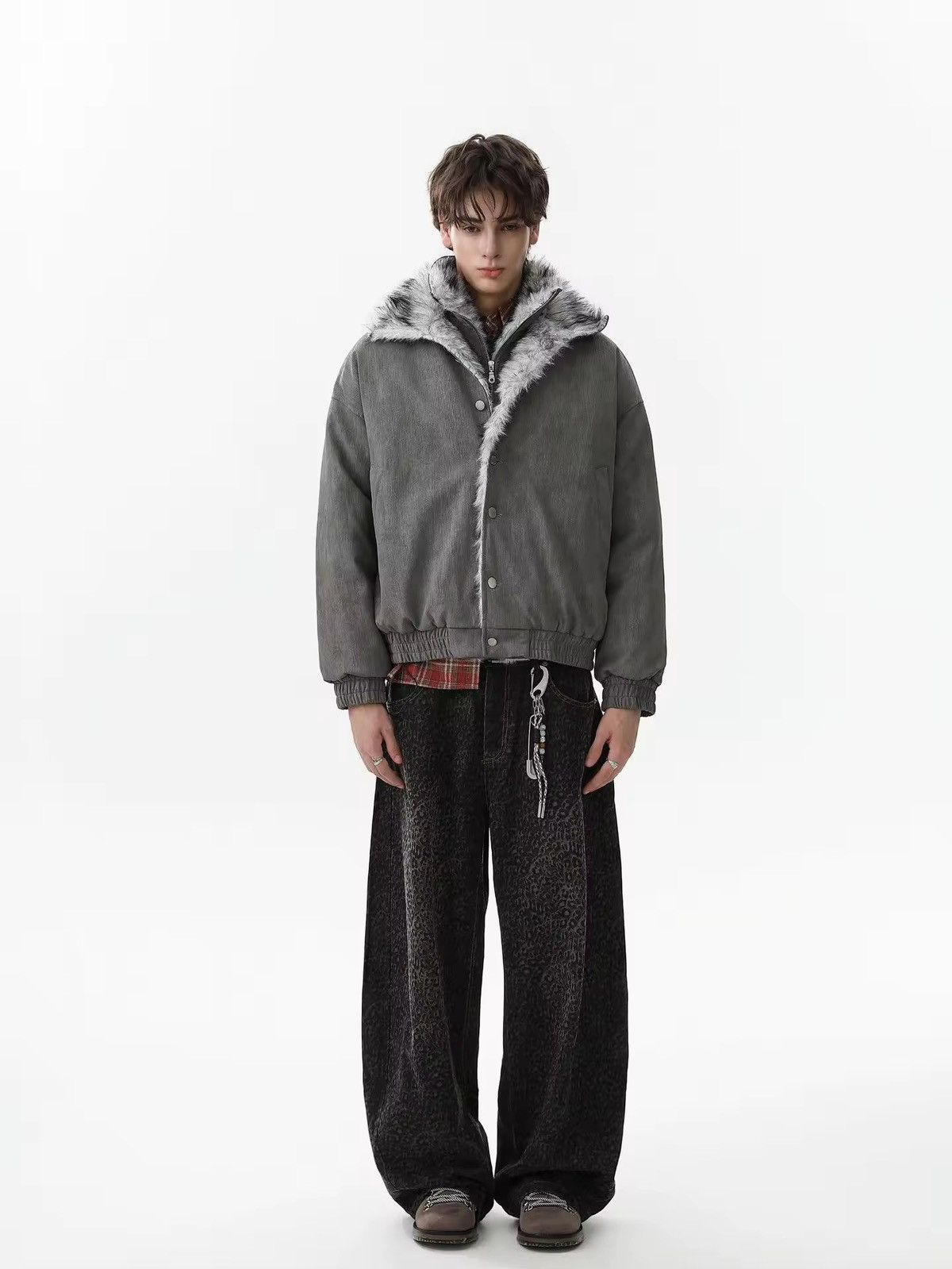 Other Streetwear Design Patchwork Fur Winter Coat Jacket Size US M / EU 48-50 / 2 - 3 Thumbnail