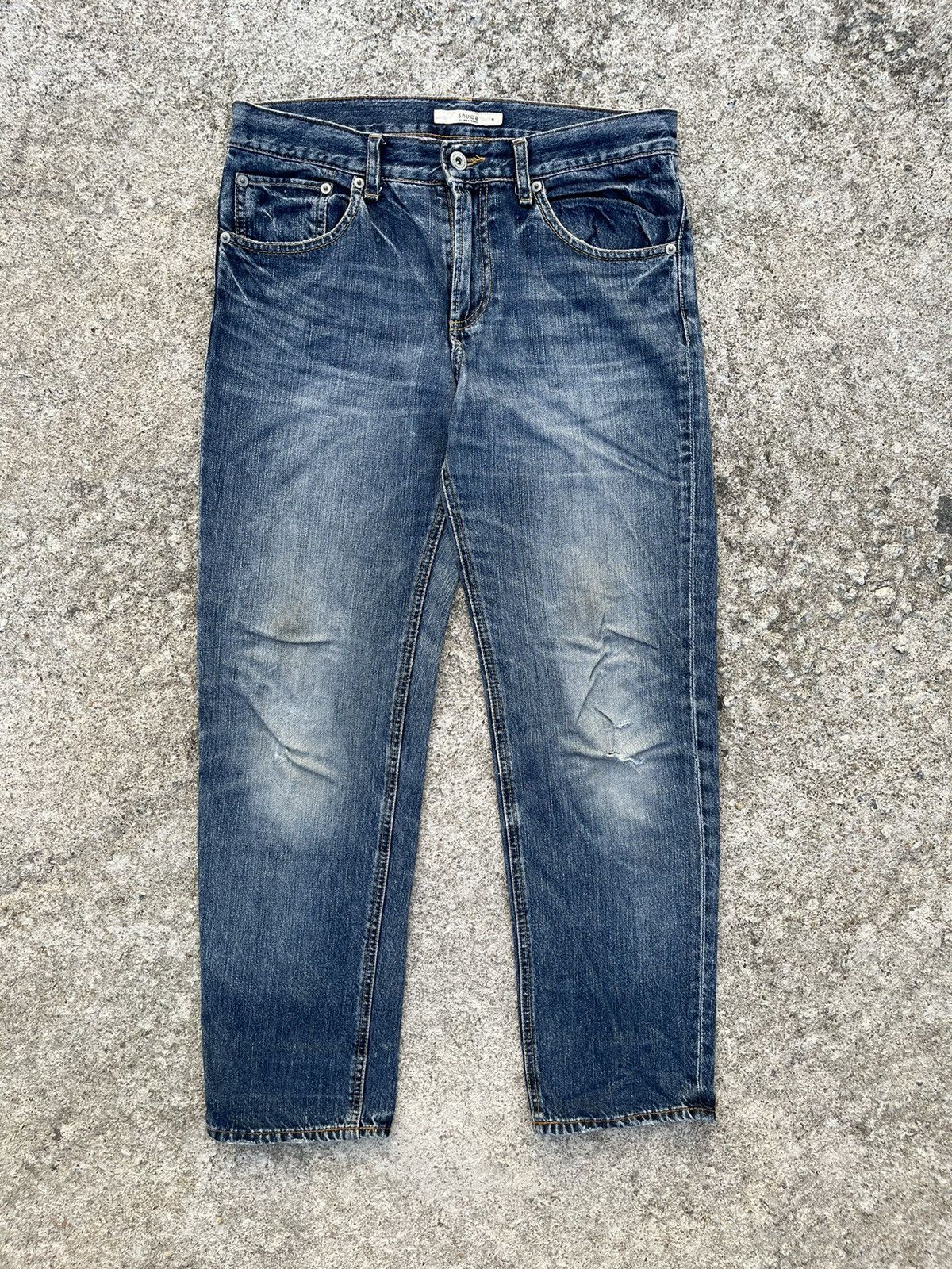 Japanese Brand 🔥 Shuca Global Work Distressed Denim Women W31🔥 Size 31" - 2 Thumbnail