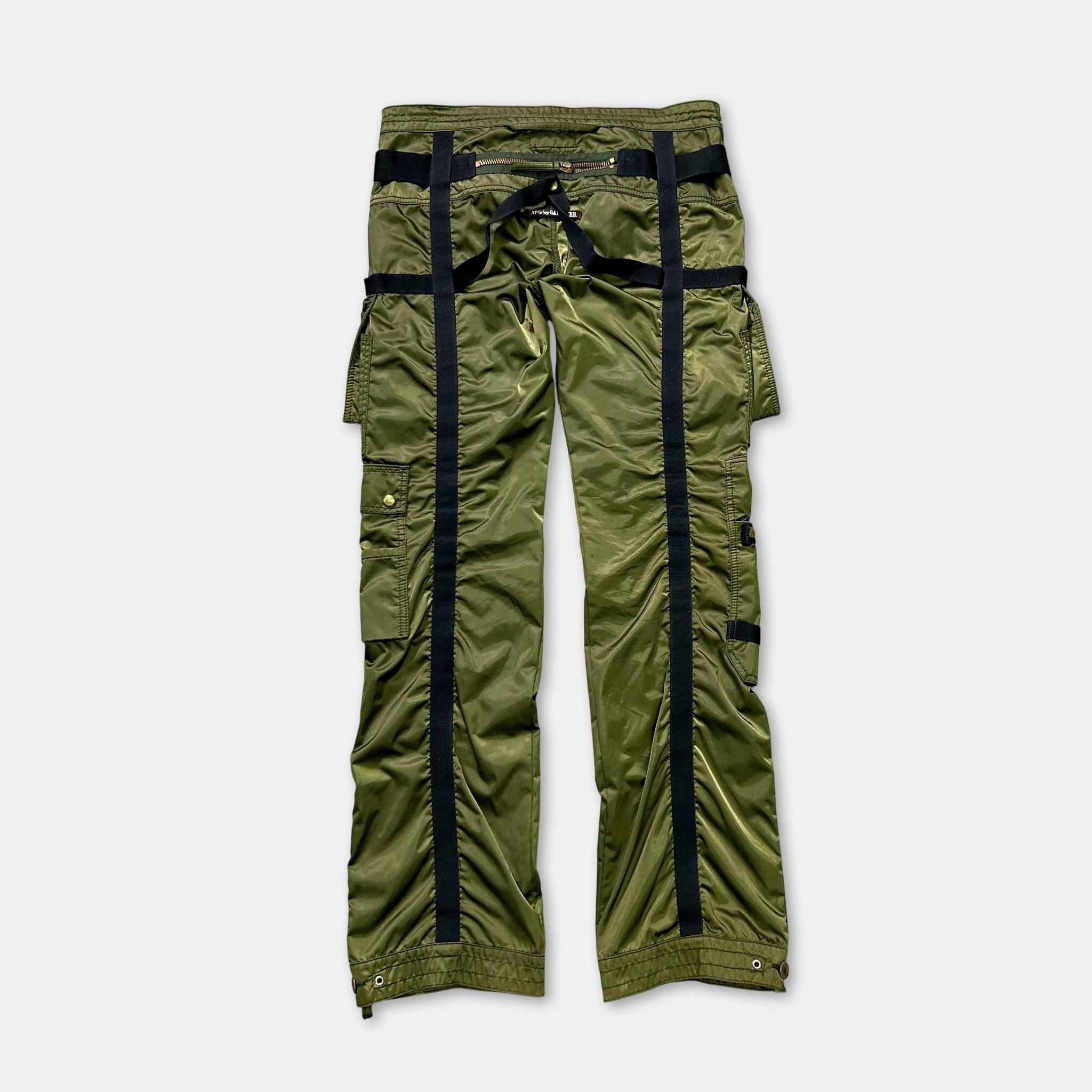Jean Paul Gaultier Jean Paul Gaultier AW03 Satin Green Cargo Pants Size US 30 / EU 46 - 5 Thumbnail