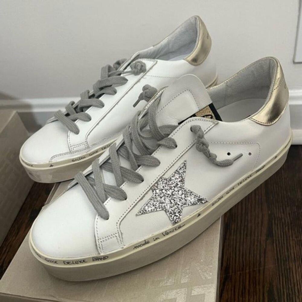 Golden Goose NWT Golden Goose High Star Sneakers in Silver Glitter Size US 11 / IT 41 - 1 Thumbnail