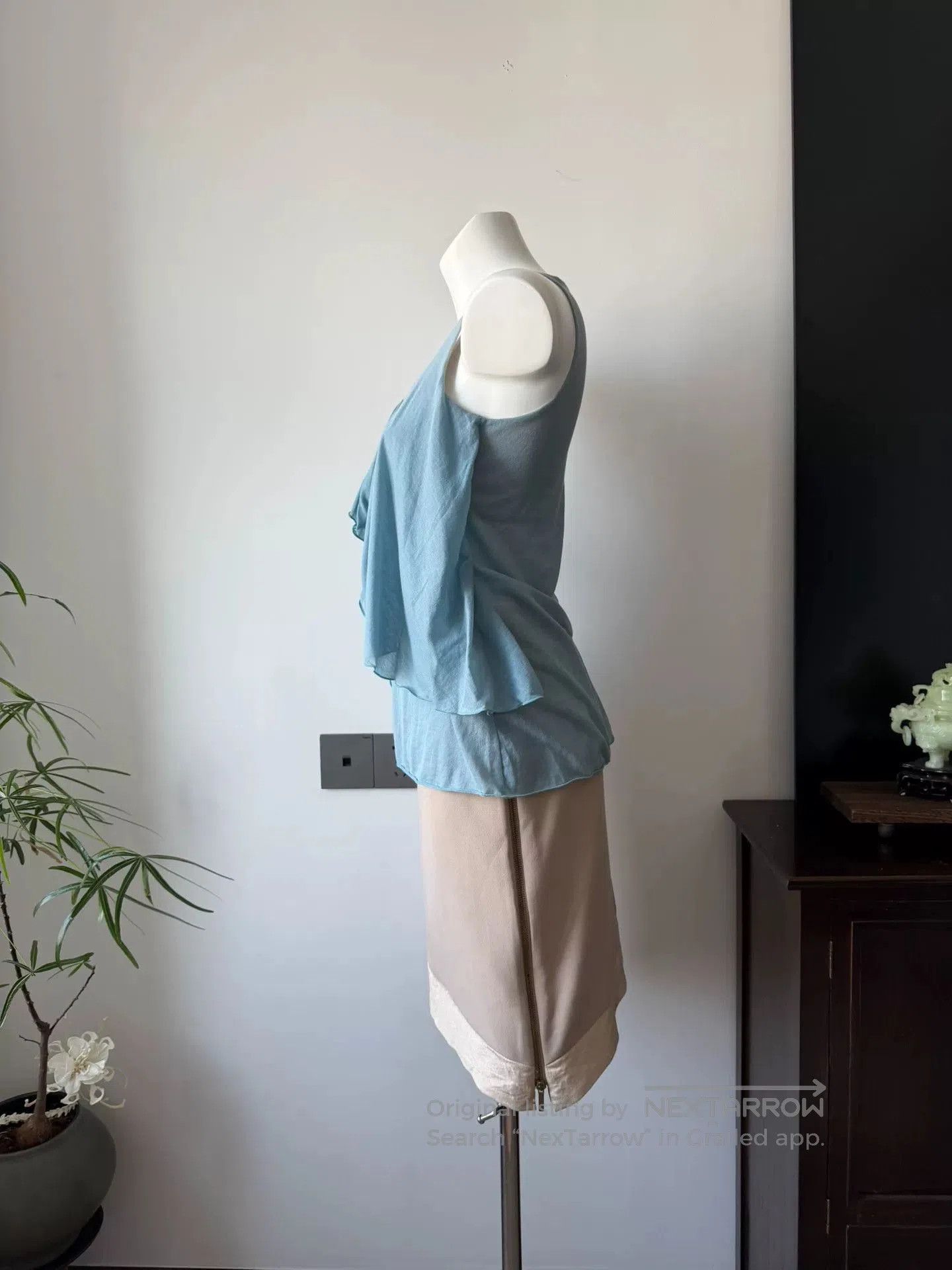 Sportmax SPORTMAX Light Blue Irregular Camisole. Size M / US 6-8 / IT 42-44 - 2 Thumbnail