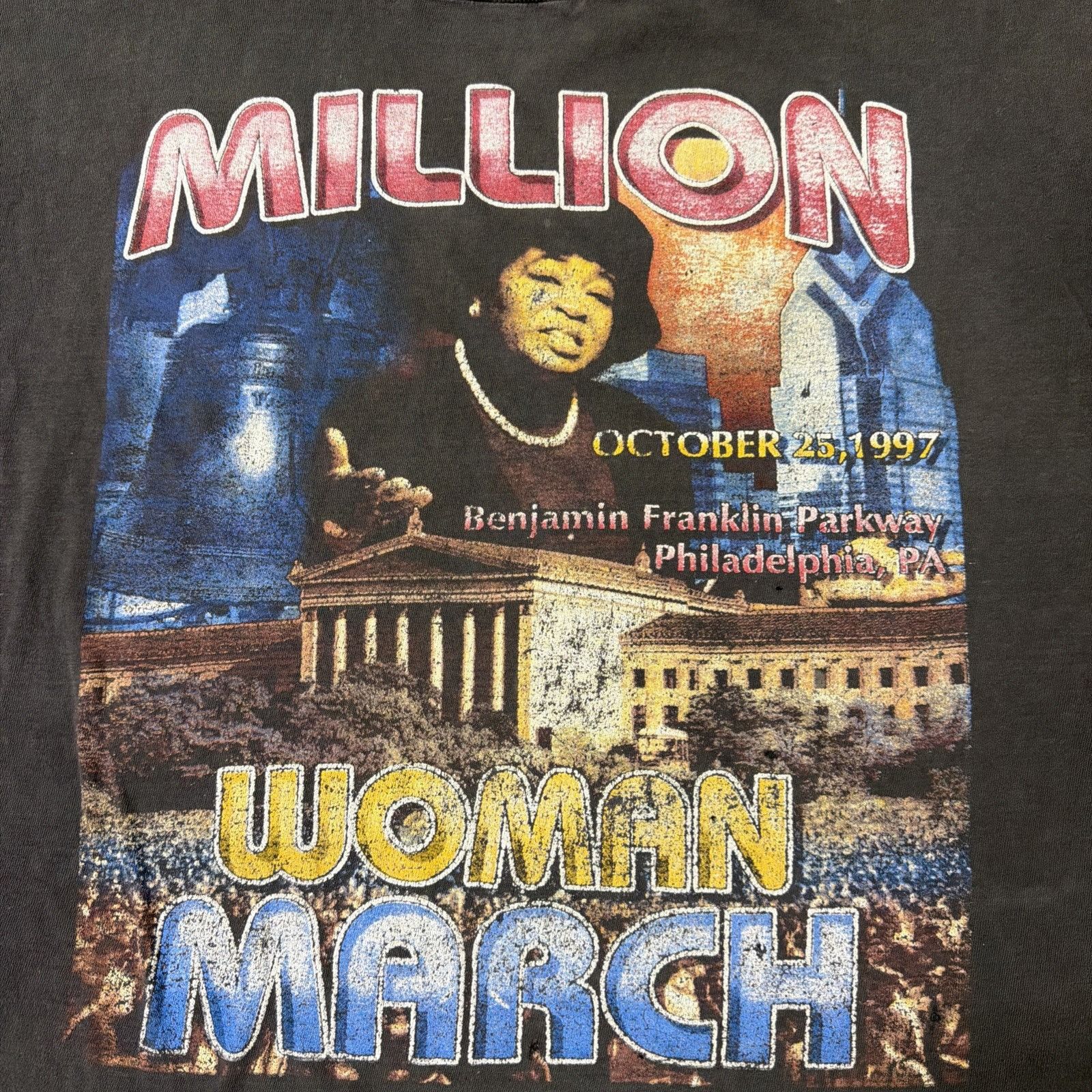 Rap Tees Vintage Million Woman March Shirt Mens 2XL Black 90s Rap Tee Size US XXL / EU 58 / 5 - 2 Thumbnail