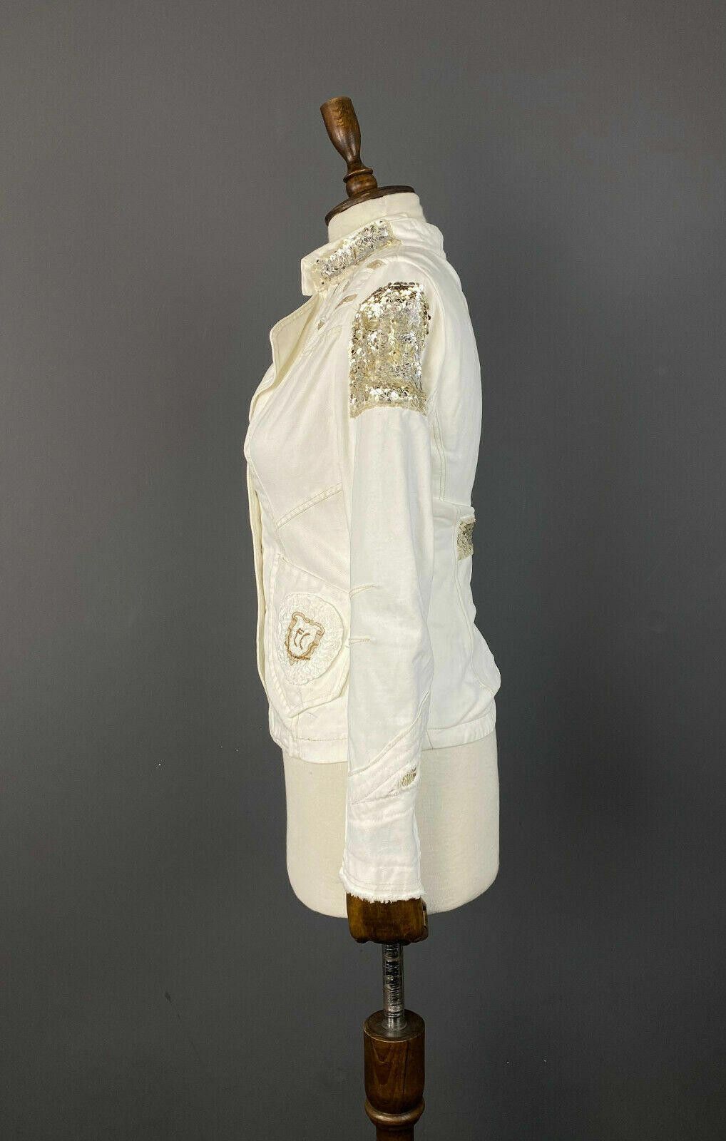 Designer Elisa Cavaletti Sono Italiano White Breasted Jacket XS S Size XS / US 0-2 / IT 36-38 - 4 Thumbnail