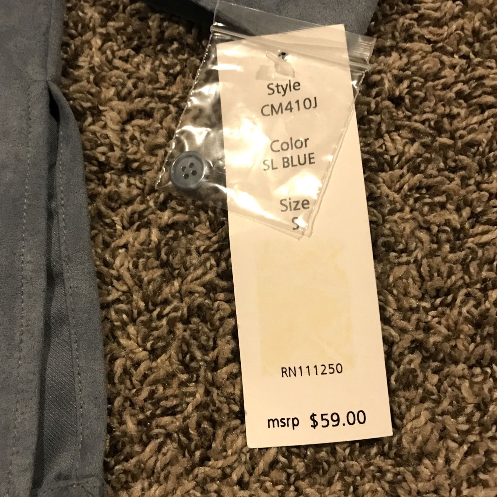 Vintage Allison Morgan Womens S Polyester Blue Button Up Long Sleeve Shirt Nwt A32 Size S / US 4 / IT 40 - 3 Thumbnail