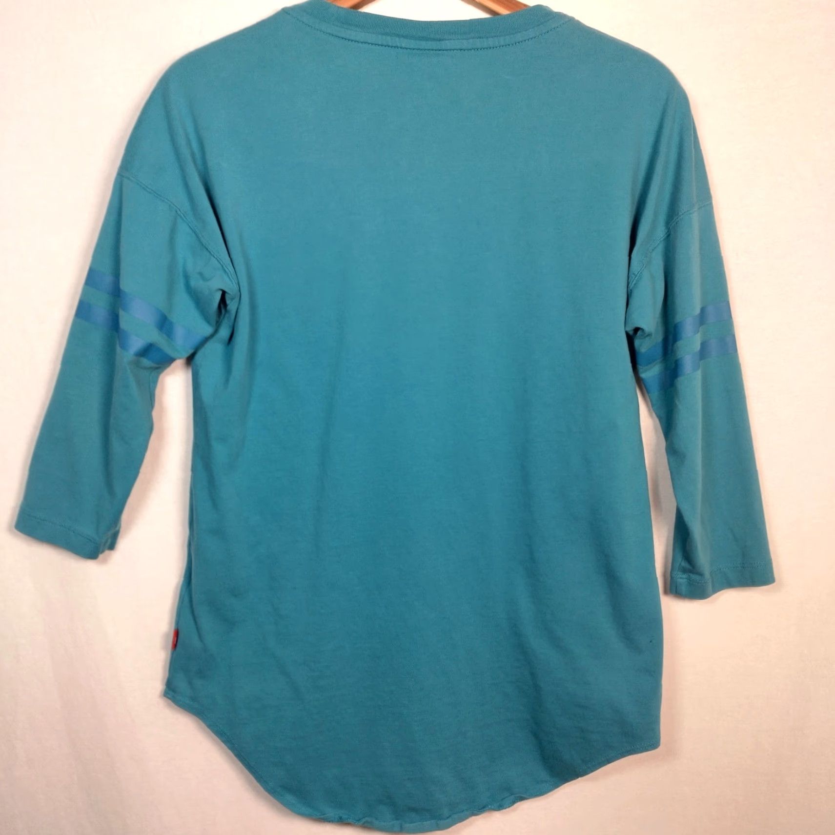 Nike VINTAGE Nike Just Do It Shirt Women S Blue 1995 Retro Knit Jersey Athletic Blokecore - Nike Just Do It - 3/4 Sleeve Crew Neck Pullover Regular Fit Size S / US 4 / IT 40 - 2 Thumbnail