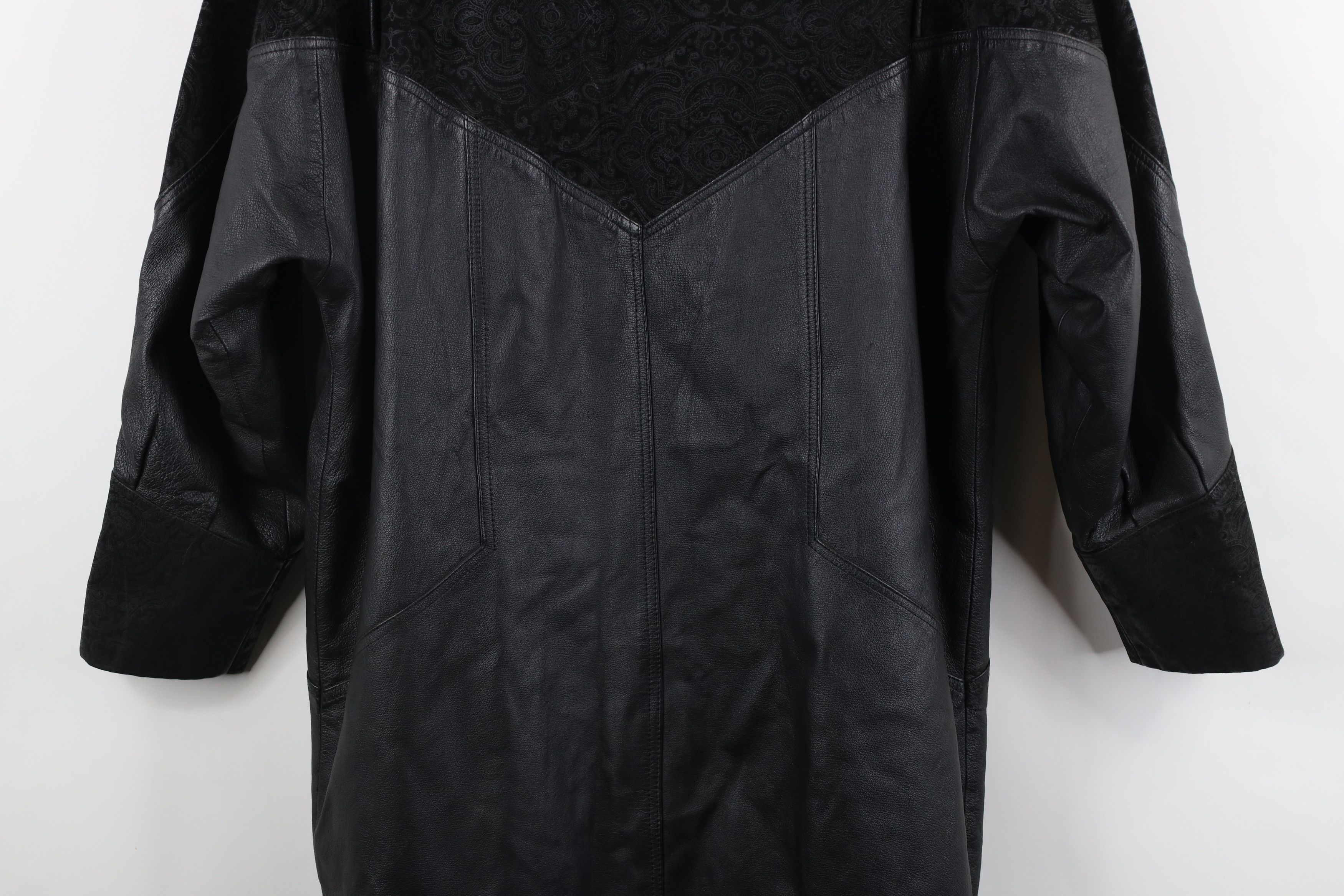 Vintage Vintage 90s Streetwear Goth Leather Full Length Jacket Size L / US 10 / IT 46 - 15 Thumbnail