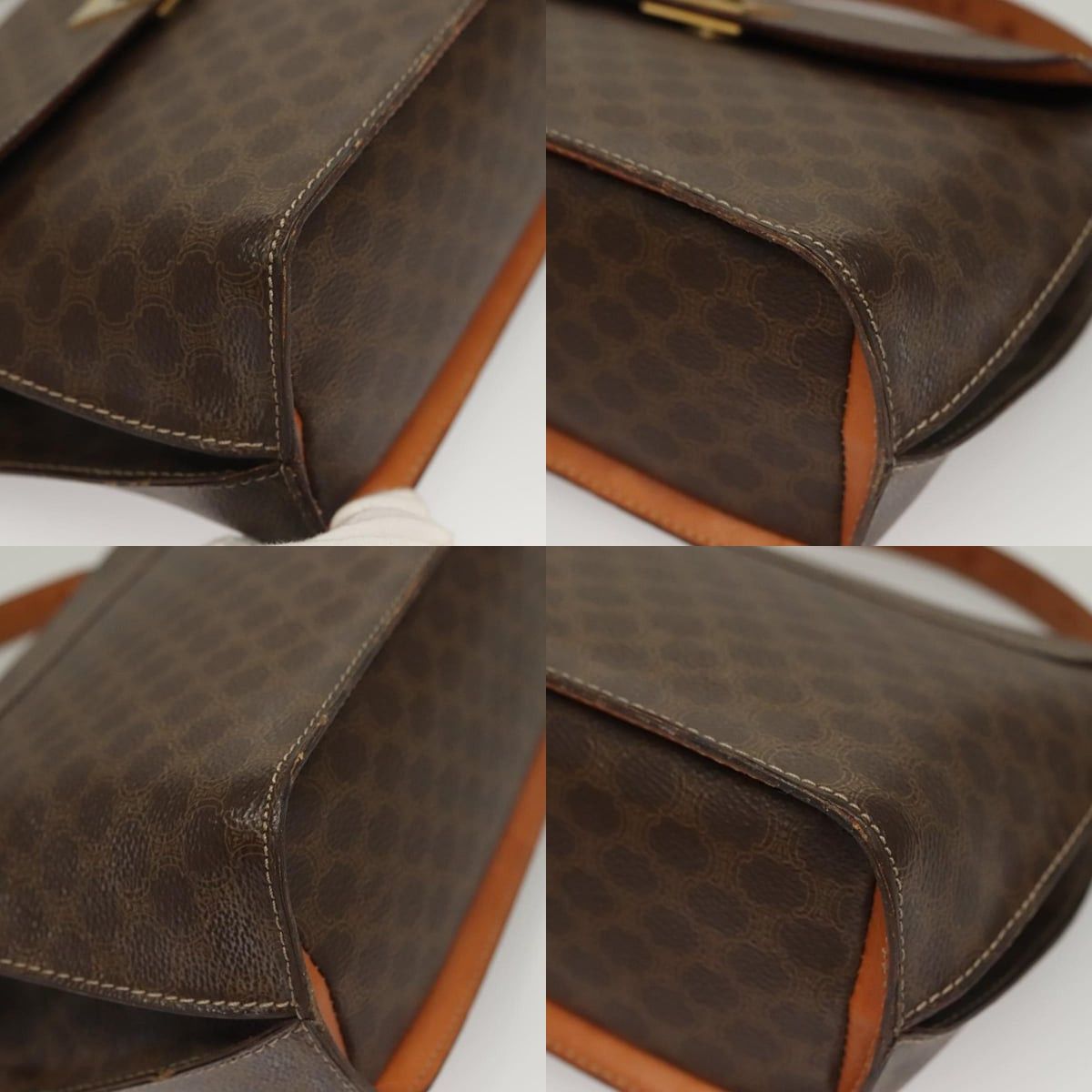 Celine CELINE Macadam Canvas Hand Bag Pvc Leather Brown Gold Size ONE SIZE - 10 Thumbnail