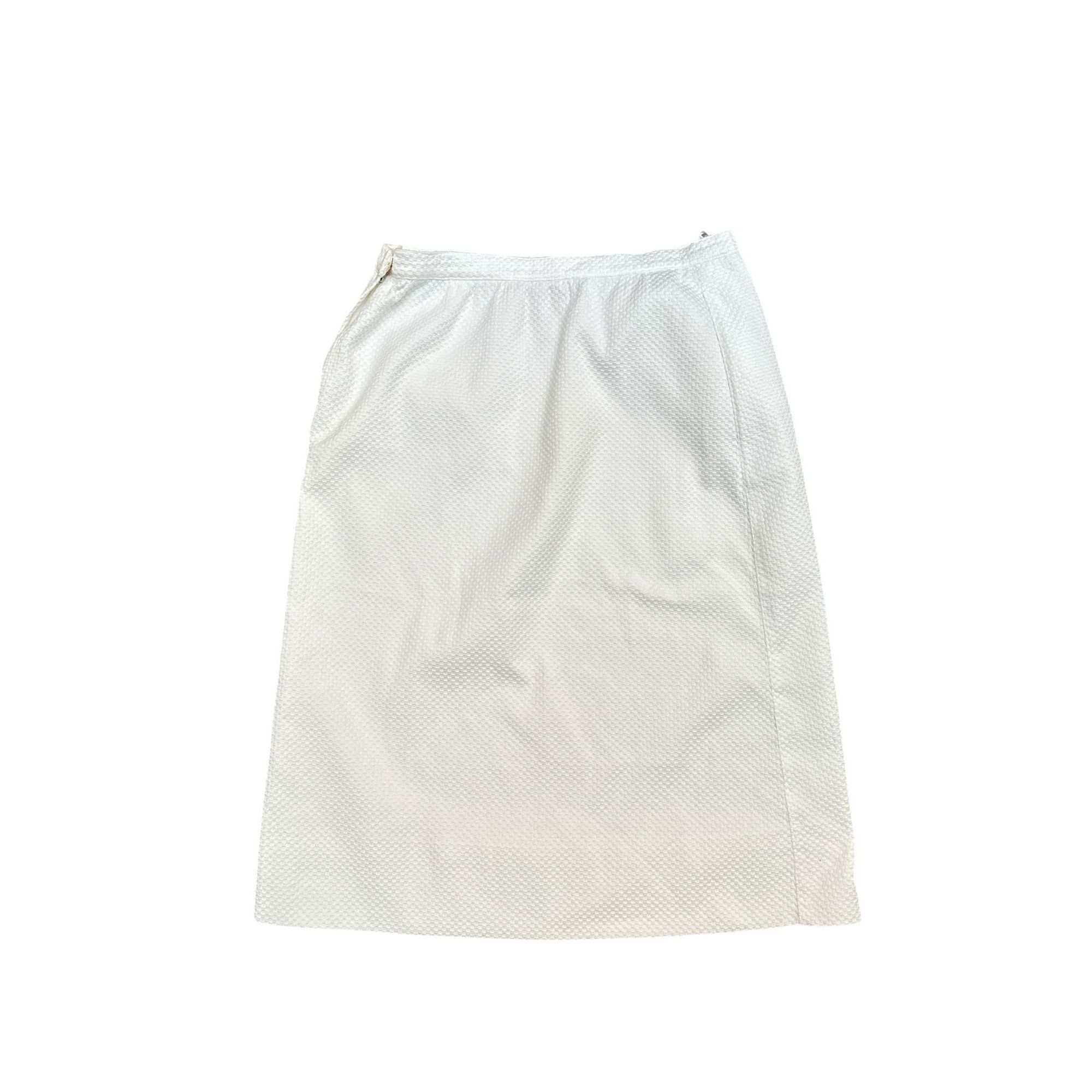 Courreges Vintage Ribbed White Skirt Size 25" / US 0 / IT 36 - 3 Thumbnail