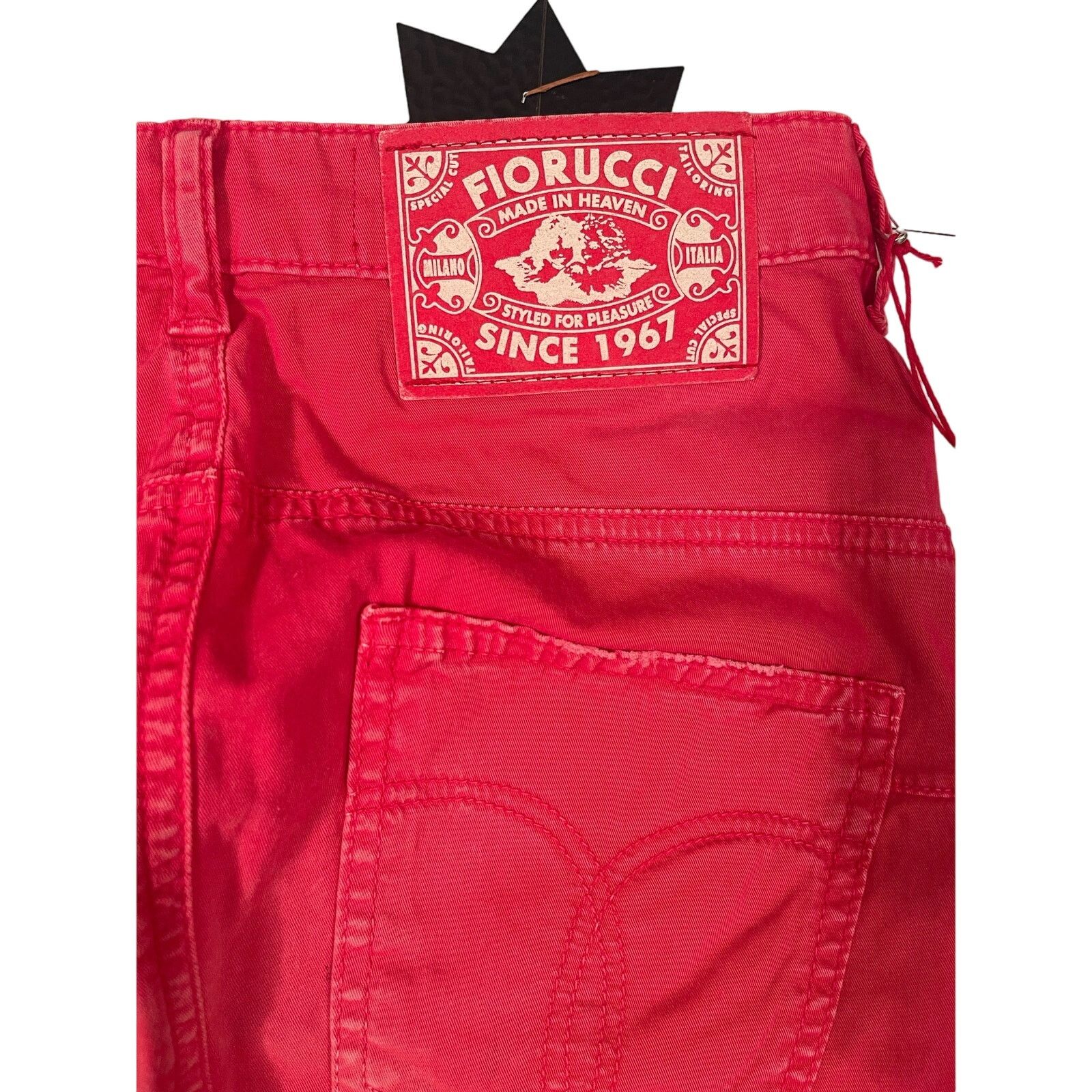 Fiorucci Fiorucci Red Denim Mini Skirt, NWT, Size 40 Size 27" / US 4 / IT 40 - 4 Thumbnail