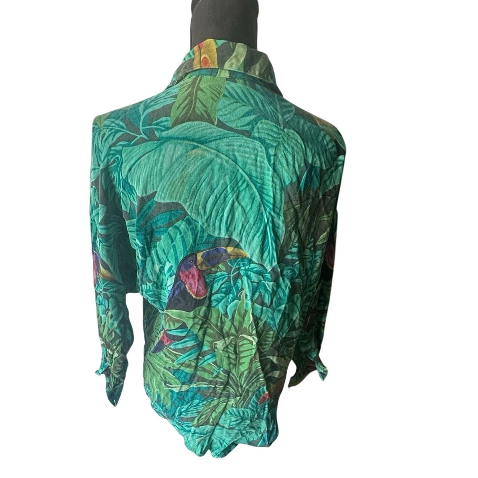Ellen Tracy Linda Allard Ellen Tracy Tropical Button-Down Shirt Toucan Size S / US 4 / IT 40 - 6 Thumbnail