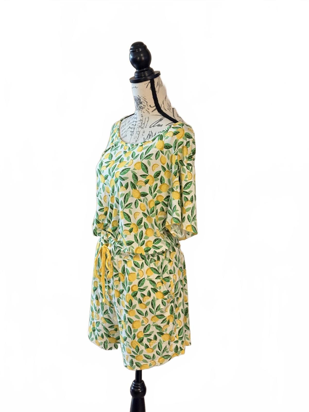 Other Cute Lemon Print Romper with Drawstring Waist Size 32" / US 10 / IT 46 - 2 Thumbnail