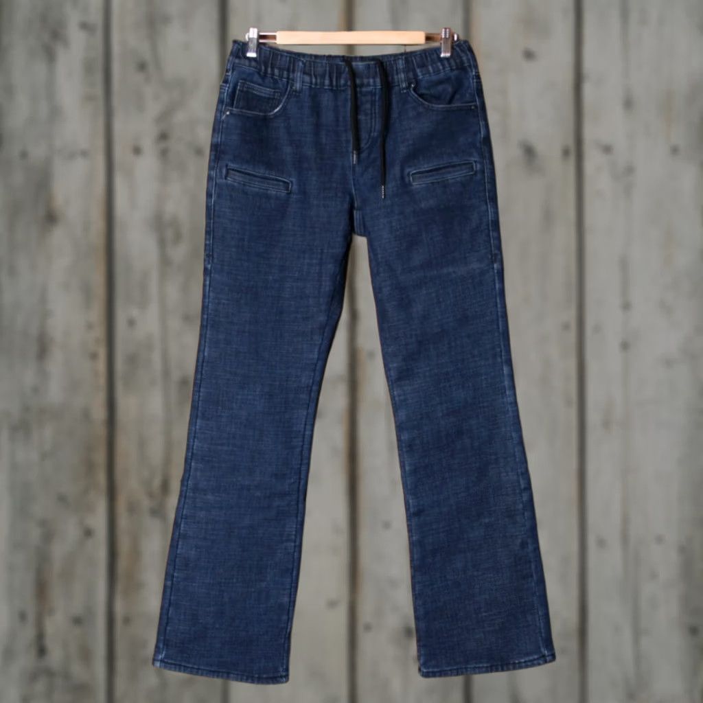 Vintage COWGIRL TUFF Jeans Bootcut Denim Drawstring Size S 33" Inseam Blue Womens Modern Rise Mid 8.5-10.5” Size 28" / US 6 / IT 42 - 1 Thumbnail