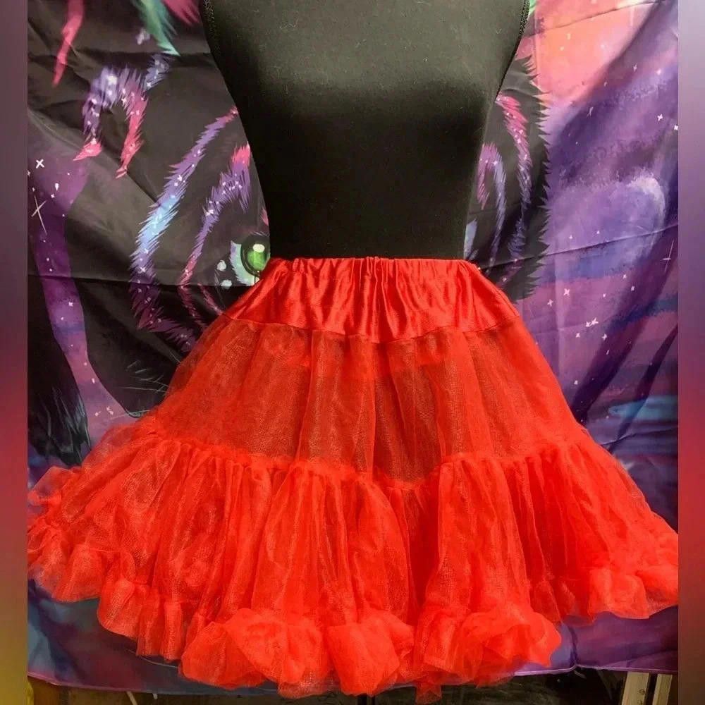 Designer Chic Red Tulle Petticoat Skirt Size 28" / US 6 / IT 42 - 1 Thumbnail