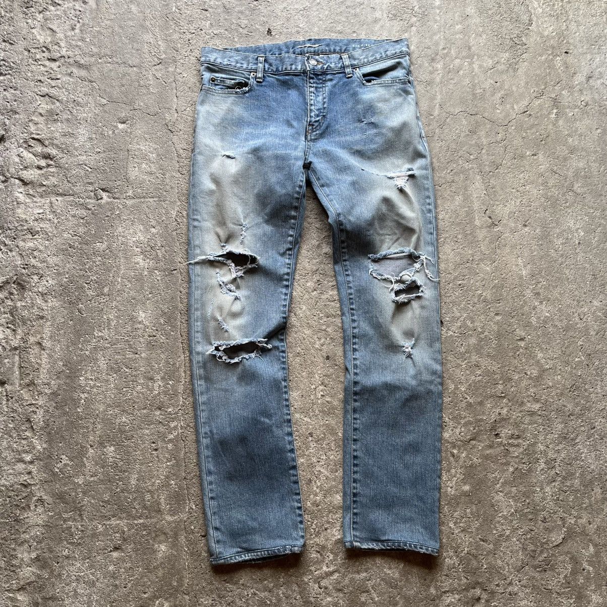 Saint Laurent Destroyed Jeans | Grailed