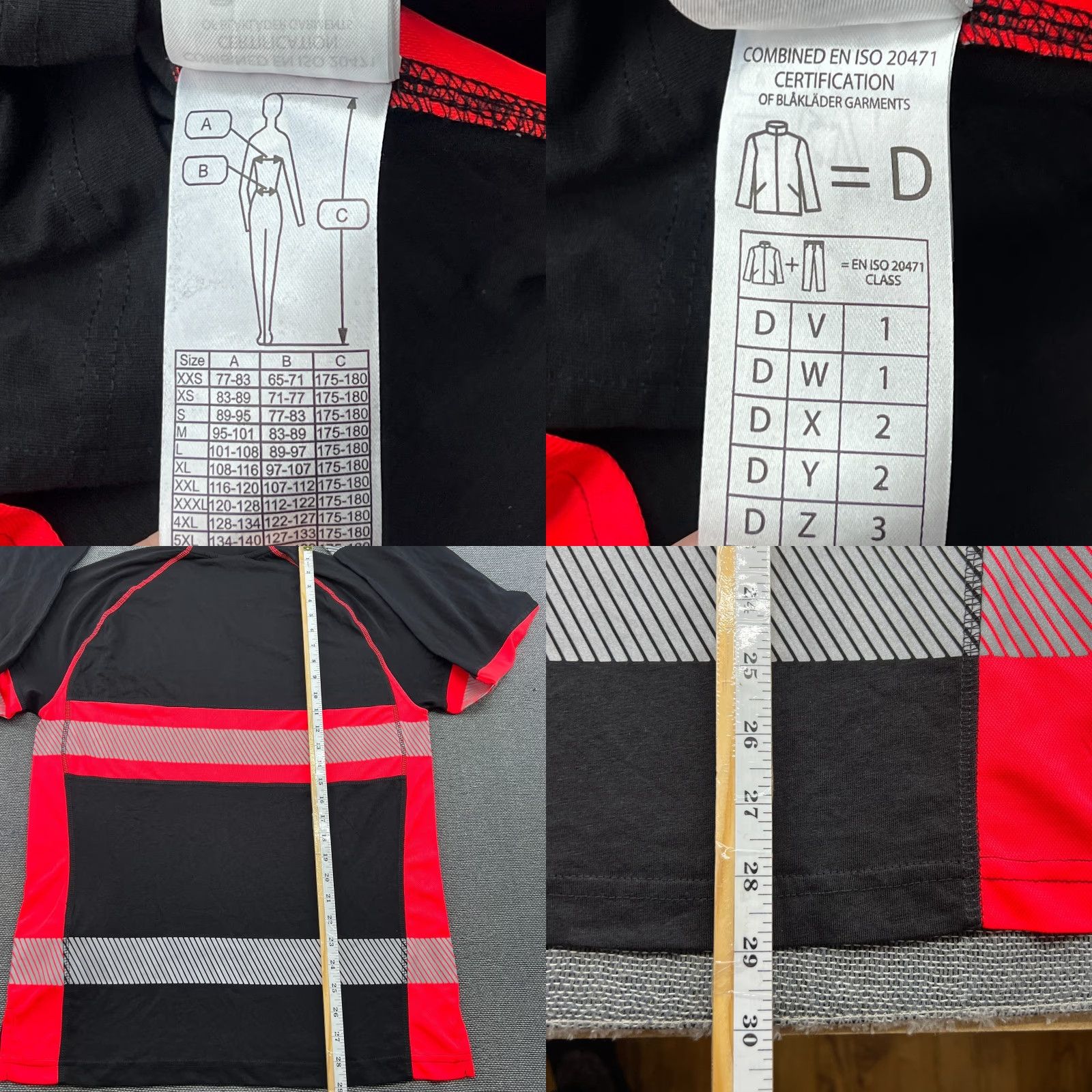 Vintage Blaklader Shirt Mens M Hi-Vis Long Sleeved EN ISO 20471 Class 1 Work Black Red Size US M / EU 48-50 / 2 - 9 Thumbnail