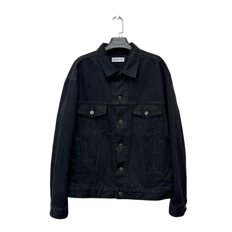 Balenciaga Balenciaga Black Denim Jacket with Logo-2505 Size US S / EU 44-46 / 1 - 2 Thumbnail