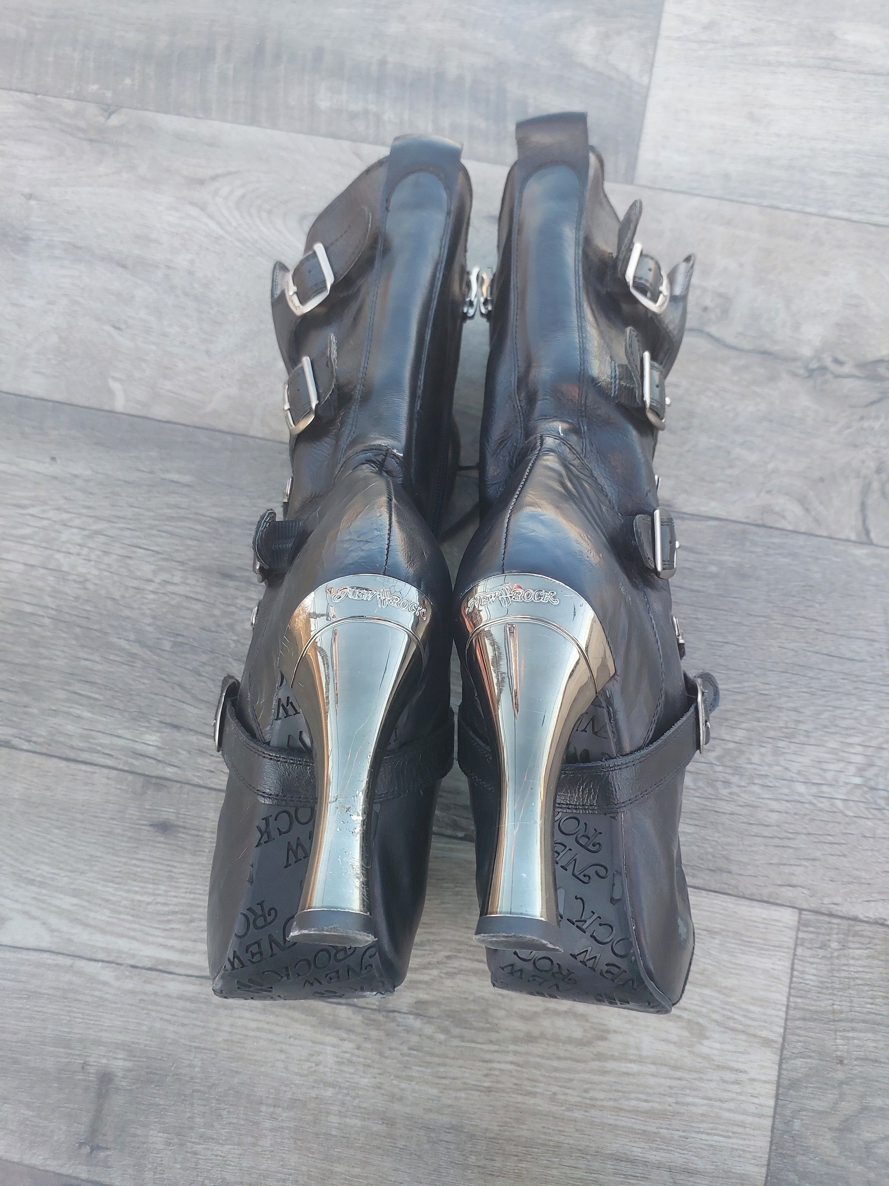 New Rock New Rock M-PUNK001-C1 heeled boots in black leather. Size US 9 / IT 39 - 7 Thumbnail
