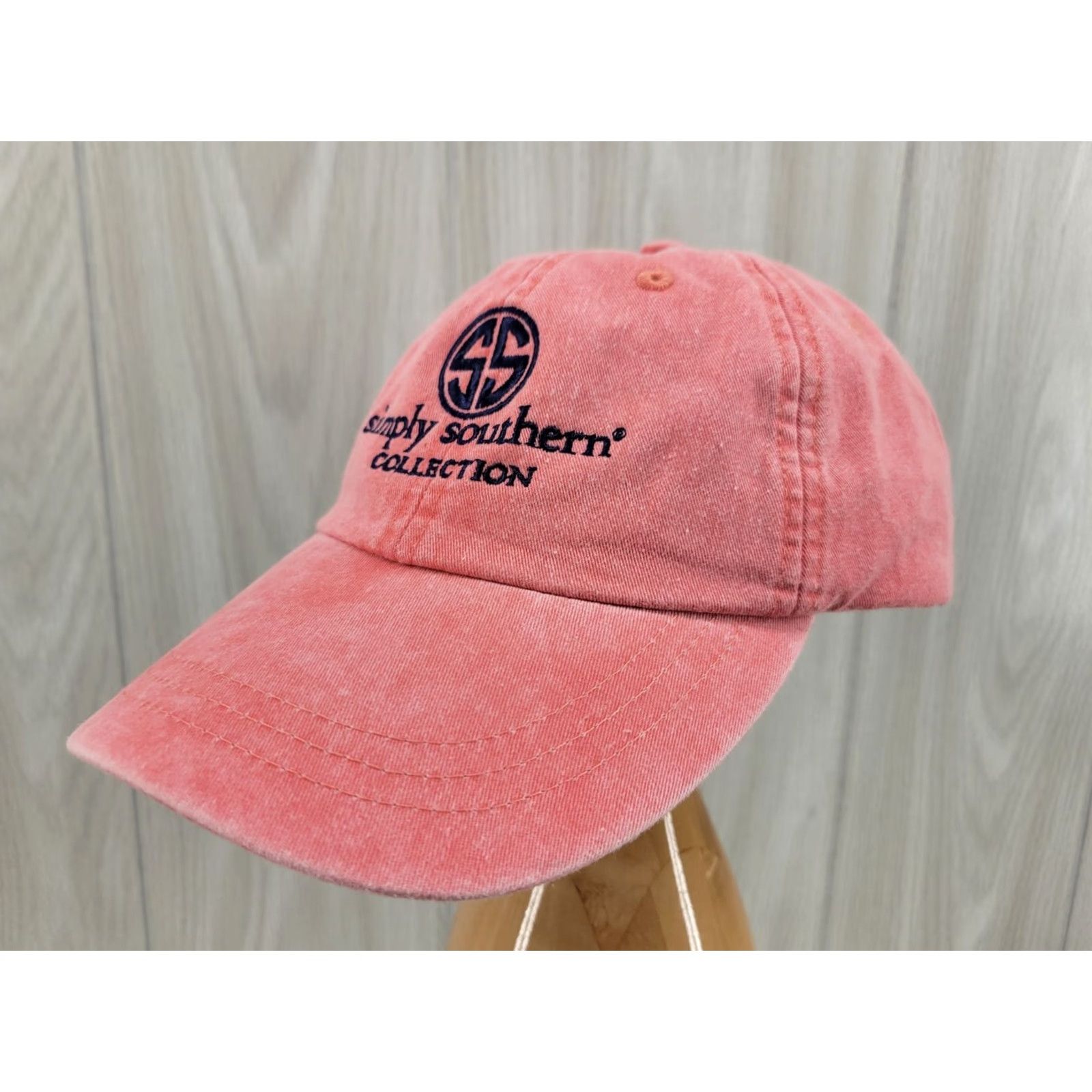 Vintage VINTAGE Simply Southern Collection Hat Peach Solid Distressed Cap Adjustable Womens Baseball Cap Adjustble Peach Ladies Canvas Logo Belt? Size ONE SIZE - 3 Thumbnail