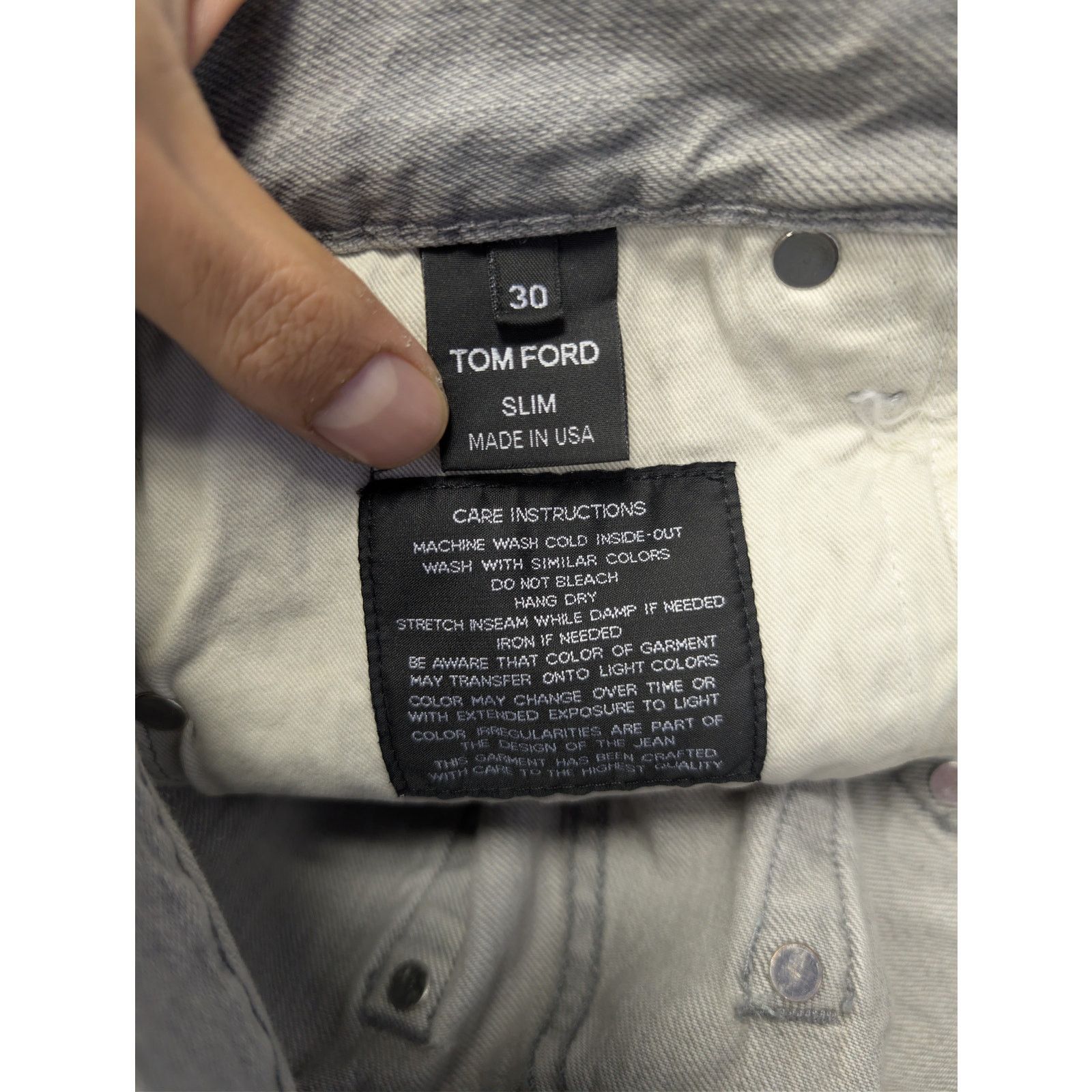 Tom Ford o1rshd1 Slim-Fit Denim Jeans in Pale Grey Size US 30 / EU 46 - 17 Thumbnail