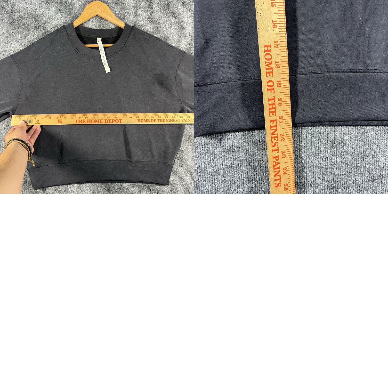 Lululemon Lululemon Perfectly Oversized Cropped Crew Sweatshirt Women’s 6 Black Logo Lightweight Activewear Crew Neck Relaxed Fit Size M / US 6-8 / IT 42-44 - 8 Thumbnail