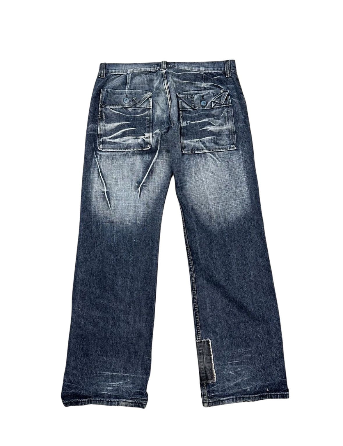 Japanese Brand × Vintage Vintage y2k Reworked Washed Baggy Denim Pants Jeans Size US 36 / EU 52 - 8 Thumbnail