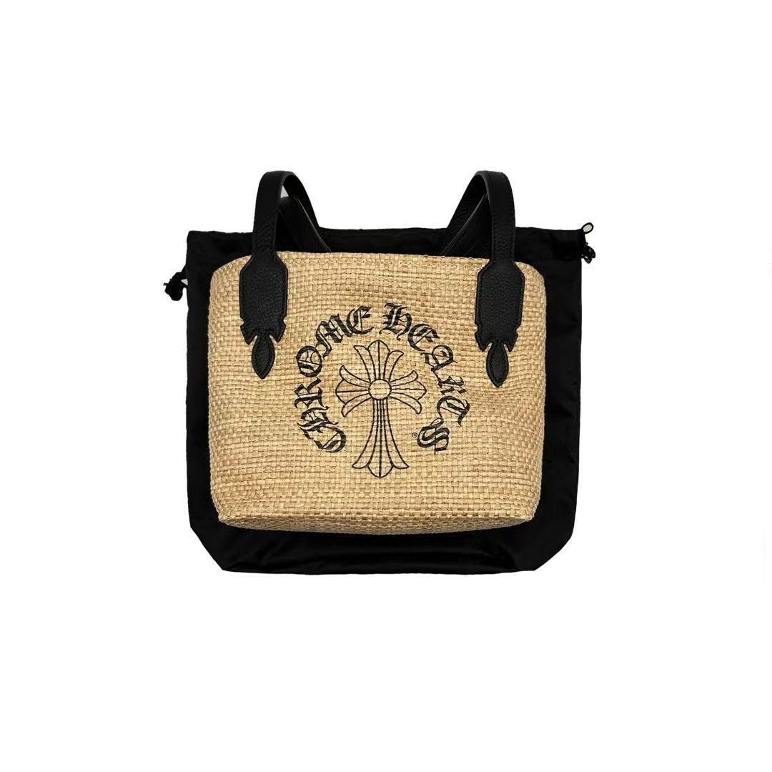 Chrome Hearts Chrome Hearts Straw Beige Cross Logo Small Tote Bag Size ONE SIZE - 3 Thumbnail