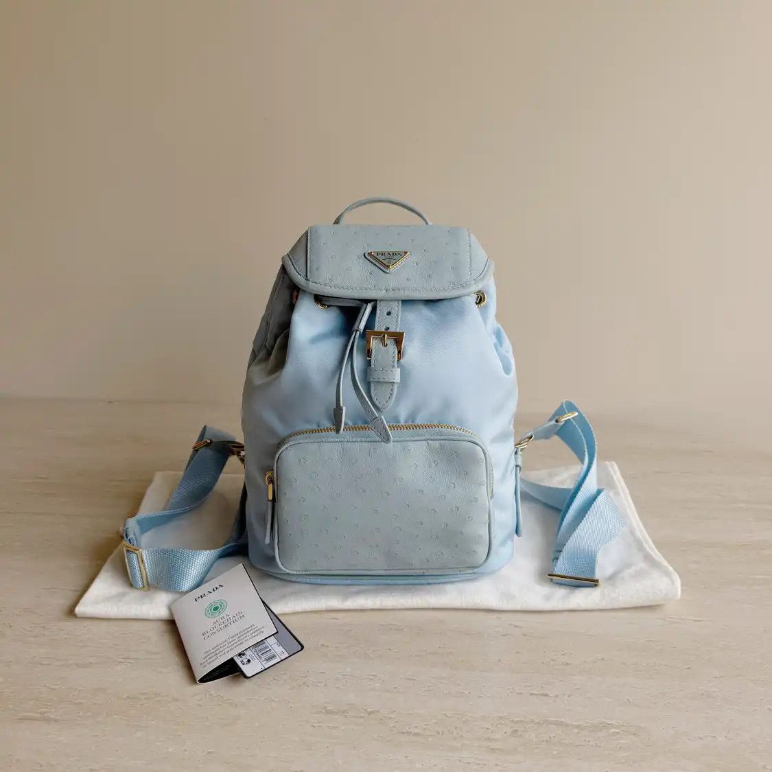Prada PRADA blue nylon logo backpack Size ONE SIZE - 1 Thumbnail