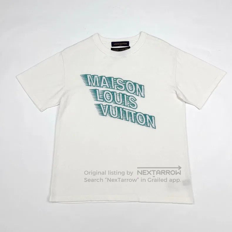 Louis Vuitton Louis Vuitton White Phantom Letter Knit Short Sleeve Size US M / EU 48-50 / 2 - 1 Thumbnail