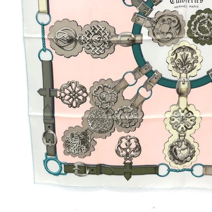 Hermes Hermès “Cuivreries” Carré Silk Scarf 90x90 cm Pink, Size ONE SIZE - 4 Thumbnail