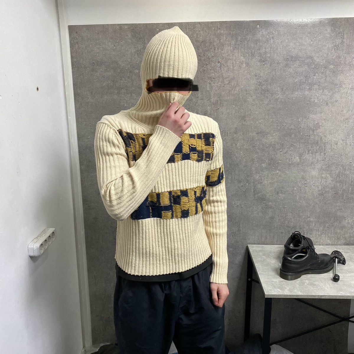 Calvin Klein 205W39NYC Calvin Klein 205W39NYC Balaclava Knitted Hoodie Sweater Size US M / EU 48-50 / 2 - 3 Thumbnail