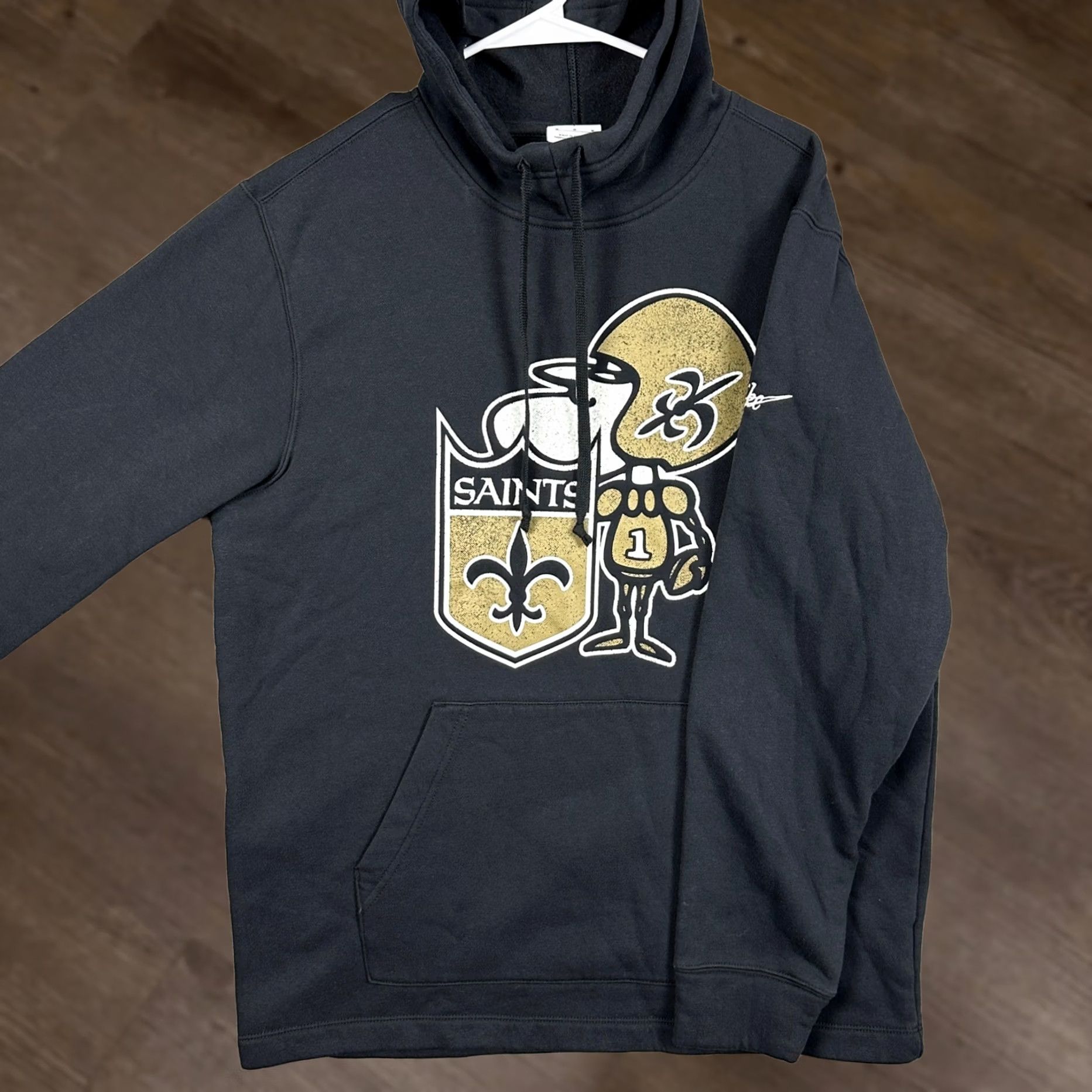 Nike VINTAGE NFL New Orleans Saints Mens Medium Sweatshirt Hoodie Black Nike EUC Size US M / EU 48-50 / 2 - 1 Thumbnail