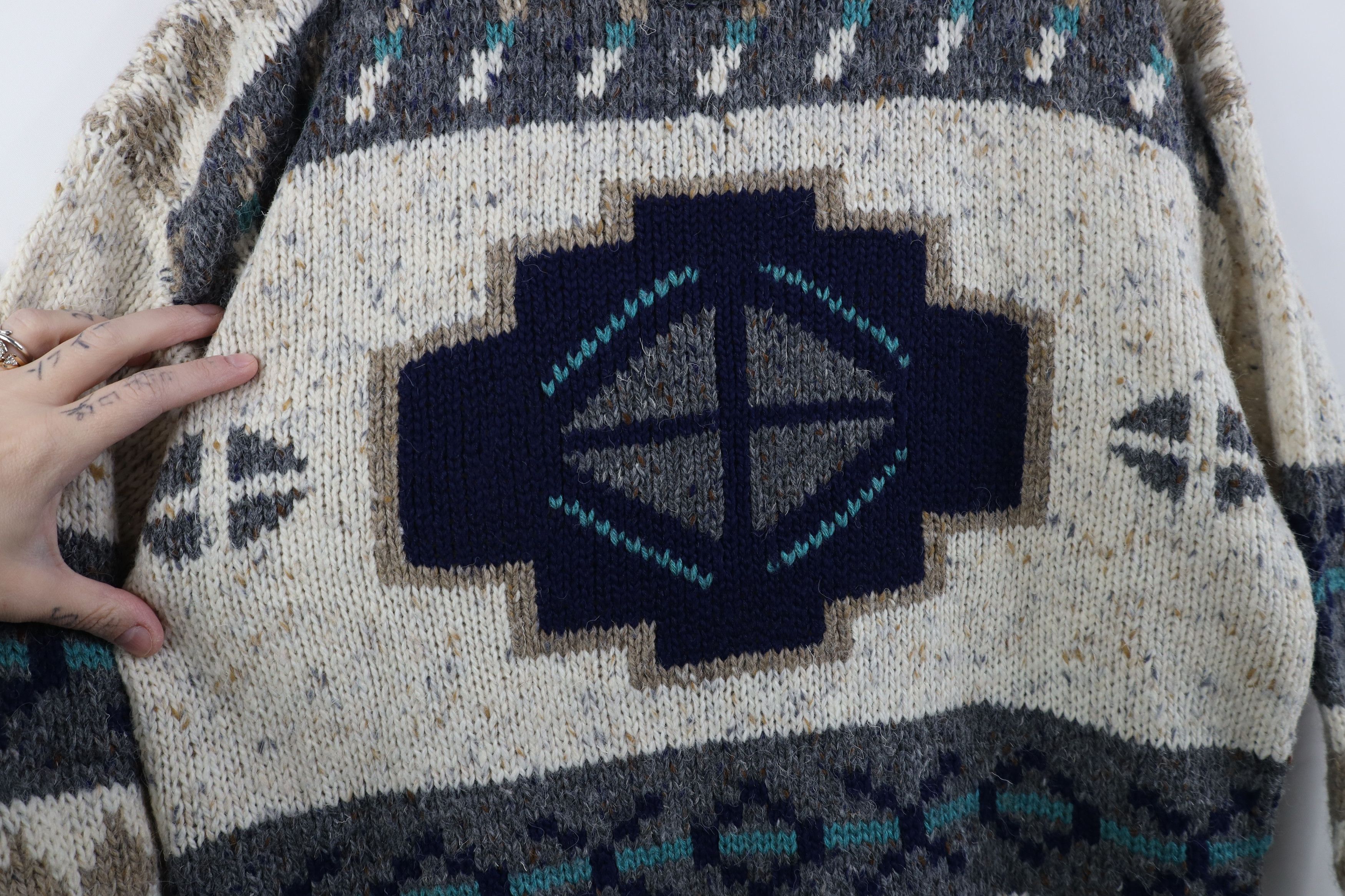 Vintage Vintage 90s Streetwear Fair Isle Southwestern Knit Sweater Size M / US 6-8 / IT 42-44 - 4 Thumbnail