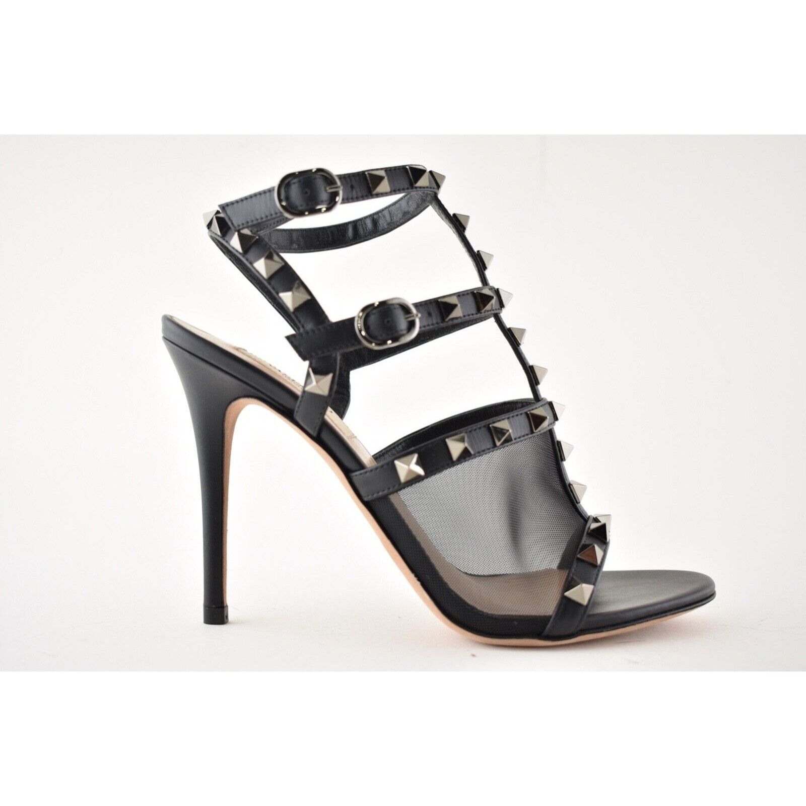 Valentino Rockstud 105 Stud Cage Ankle Strap Sandal Heel Pump 39.5 Size US 9.5 / IT 39.5 - 2 Thumbnail