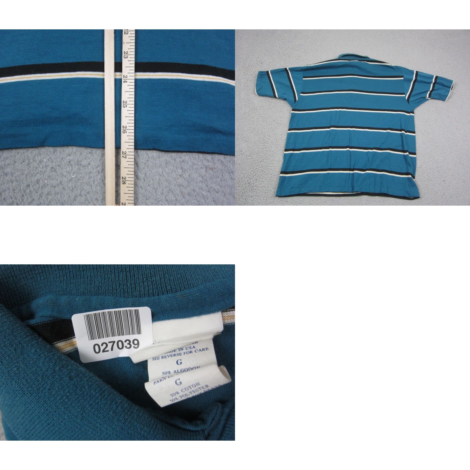 Vintage VINTAGE Puritan Polo Shirt Mens Blue Striped 90s 80s 70s 60s Golf Casual Short Sleeve L Size US L / EU 52-54 / 3 - 8 Thumbnail