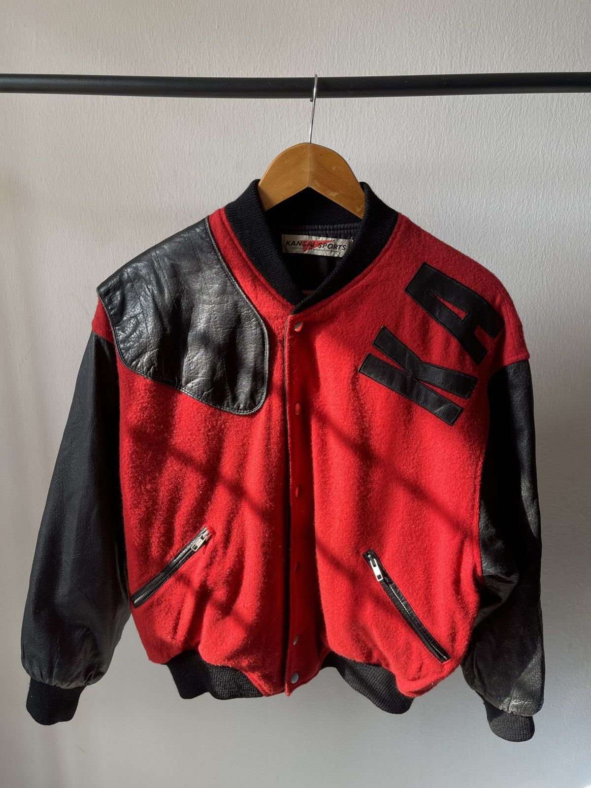Kansai Yamamoto Rare 80s Kansai Sport Bomber Leather Jacket 97 Size US M / EU 48-50 / 2 - 7 Thumbnail