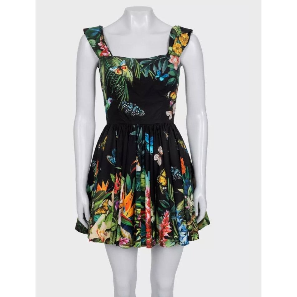 Dolce & Gabbana Dolce & Gabbana Bright Print Cotton Mini Dress IT40/S Size S / US 4 / IT 40 - 1 Thumbnail
