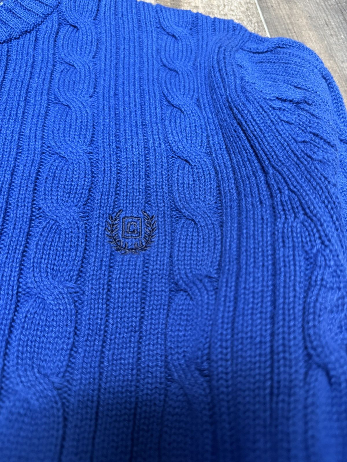 Chaps Ralph Lauren 90s Royal Blue Cable Knit Champs Jumper by Ralph Lauren Size US S / EU 44-46 / 1 - 3 Thumbnail