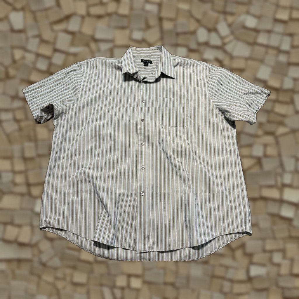 Van Heusen Van Heusen Shirt Mens XL Striped Button Up Blue Green Grey 17-17.5 Size US XL / EU 56 / 4 - 1 Thumbnail