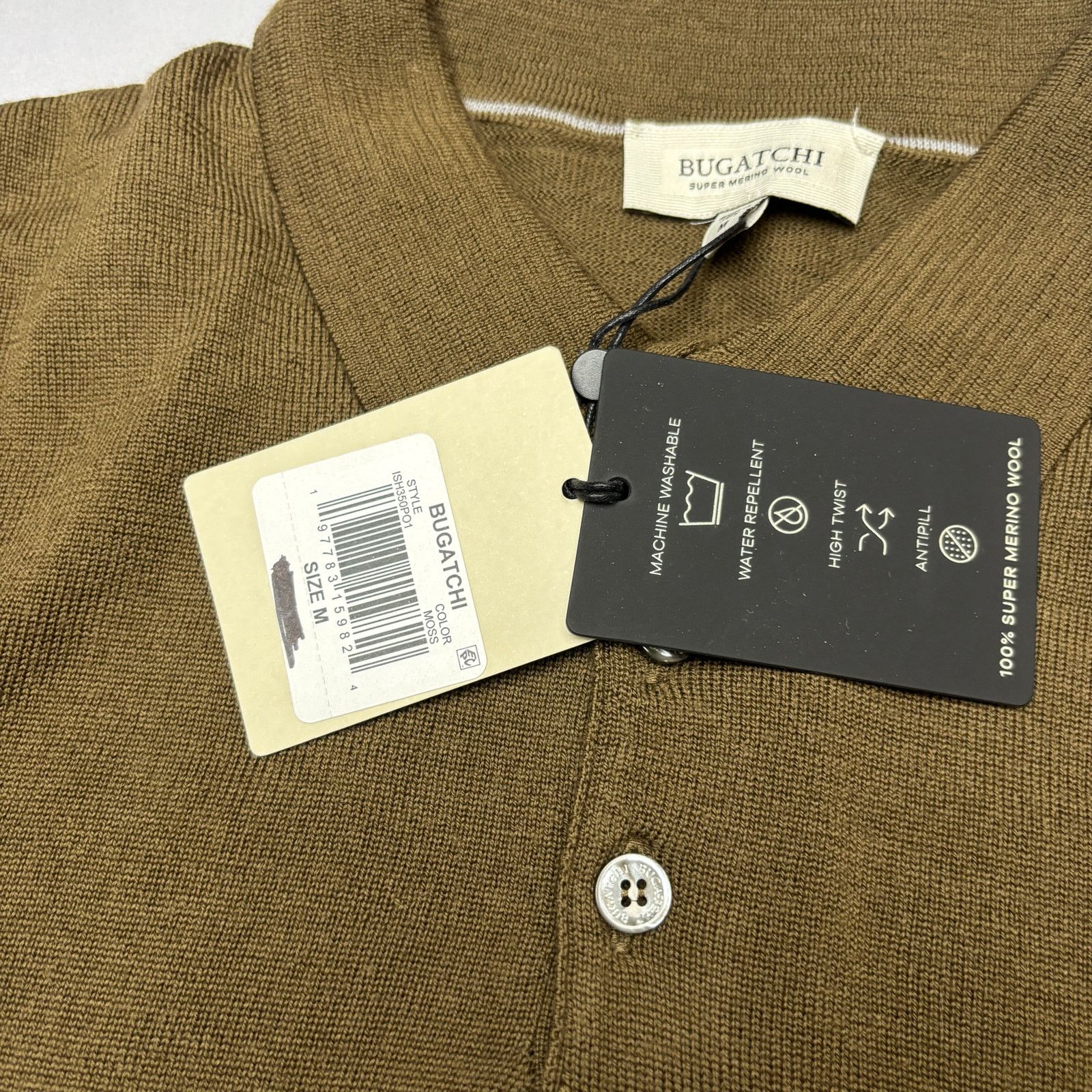 BUGATCHI NWT Bugatchi Super Merino Solid Polo Sweater Men's Medium Size US M / EU 48-50 / 2 - 6 Thumbnail