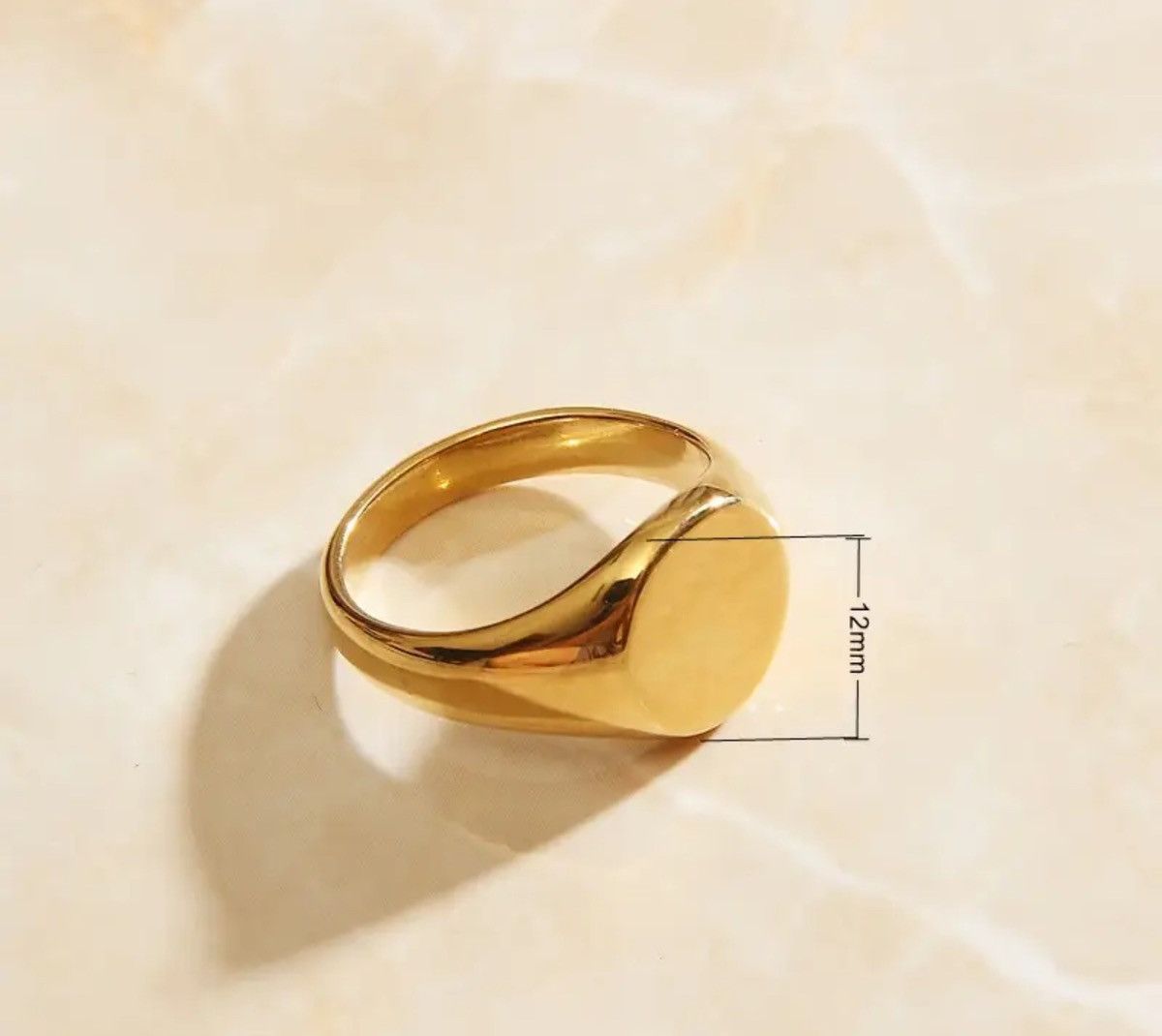 Jewelry Enamel Blank Pattern Gold Rings Size ONE SIZE - 2 Thumbnail