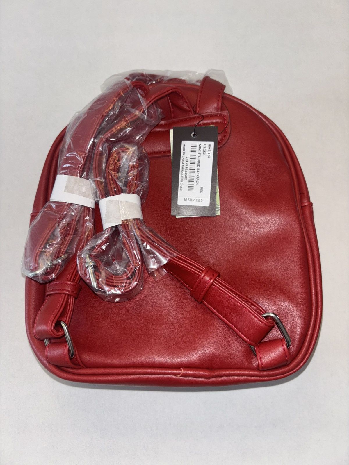 Badgley Mischka Red Vegan Leather Mini Backpack Size ONE SIZE - 4 Thumbnail