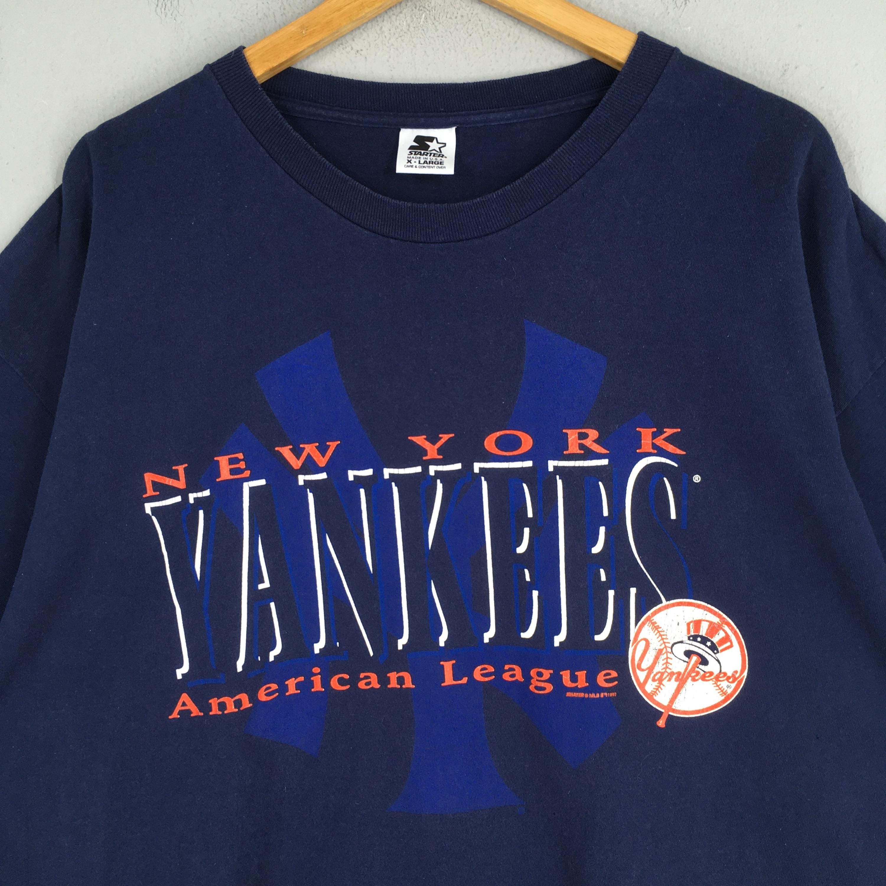MLB Vintage 90s New York Yankees MLB Blue T shirt XLarge Size US XL / EU 56 / 4 - 2 Thumbnail